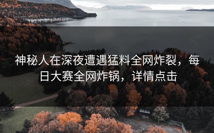 神秘人在深夜遭遇猛料全网炸裂，每日大赛全网炸锅，详情点击