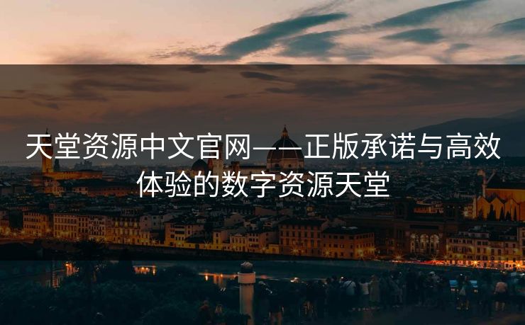 天堂资源中文官网——正版承诺与高效体验的数字资源天堂