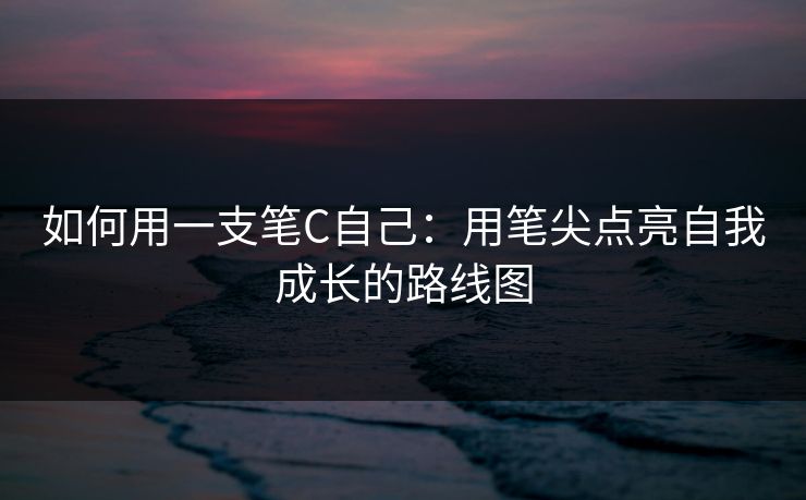 如何用一支笔C自己：用笔尖点亮自我成长的路线图